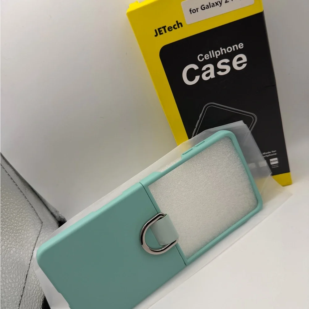 Samsung Galaxy Z Flip 7 Light Green Case with Ring Stand. New.